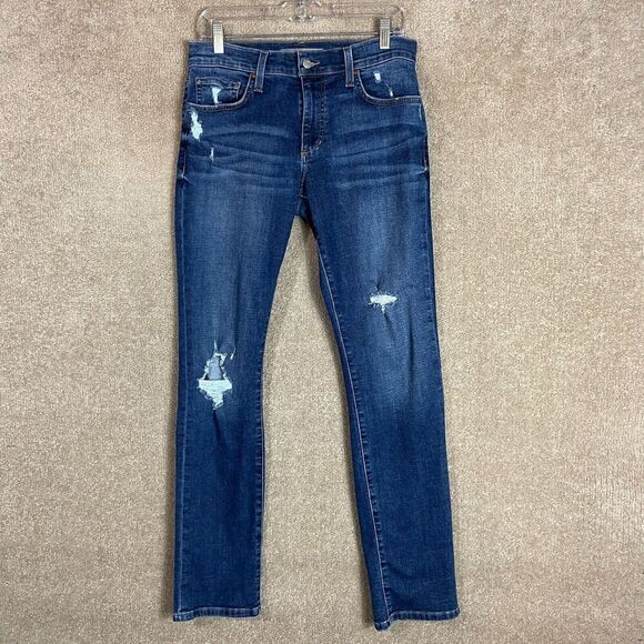 Joe's Jeans Slim Straight Fit Jeans Mens 29 x 31 Albie Blue Dark Wash Distressed - Picture 3 of 14
